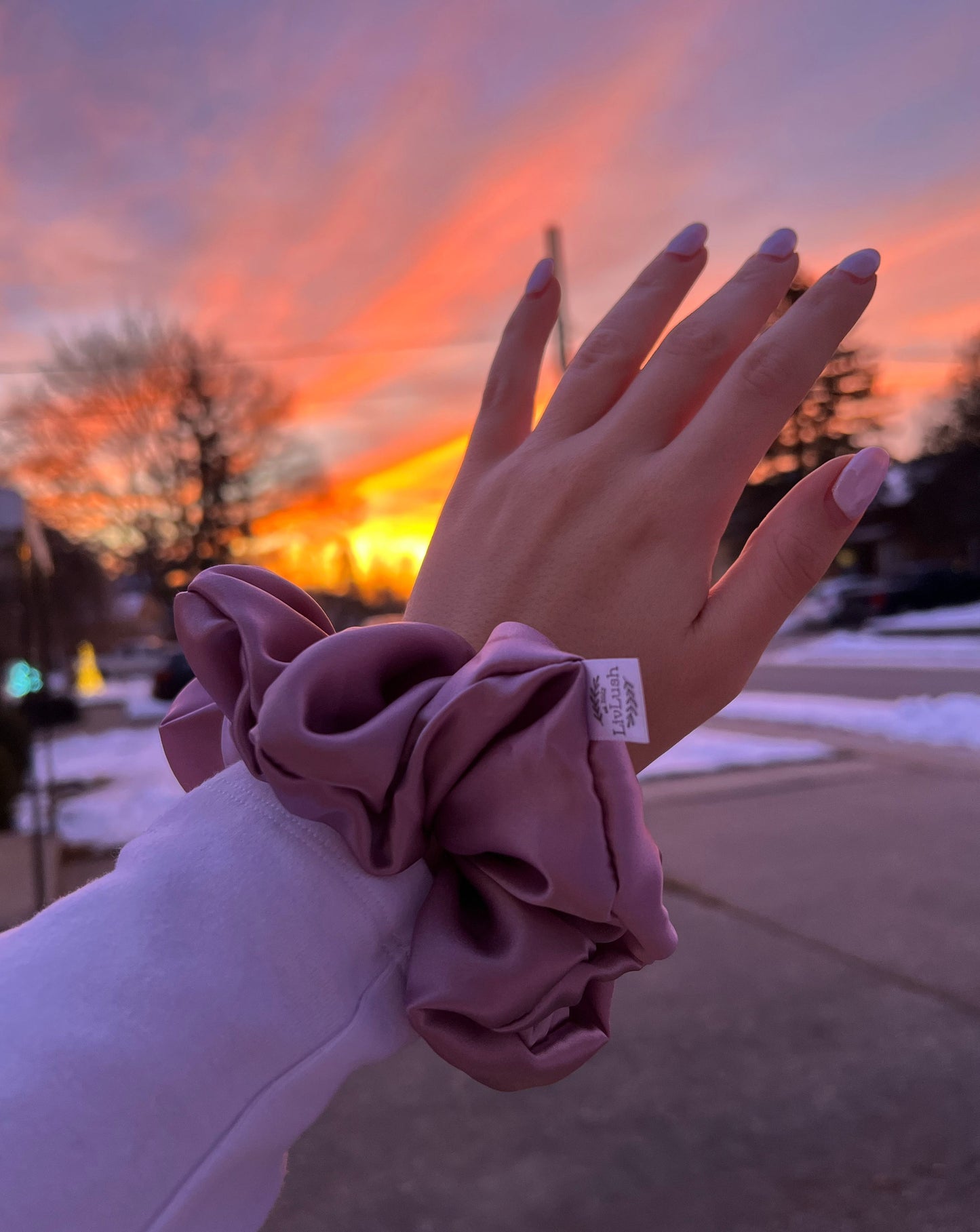 Amethyst Mulberry Silk Scrunchie
