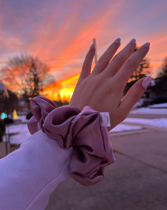 Amethyst Mulberry Silk Scrunchie