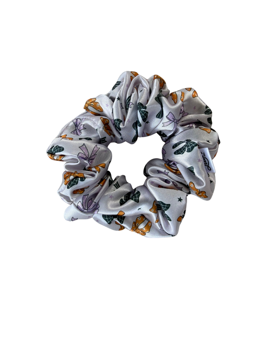Spooky Bow Satin Scrunchie