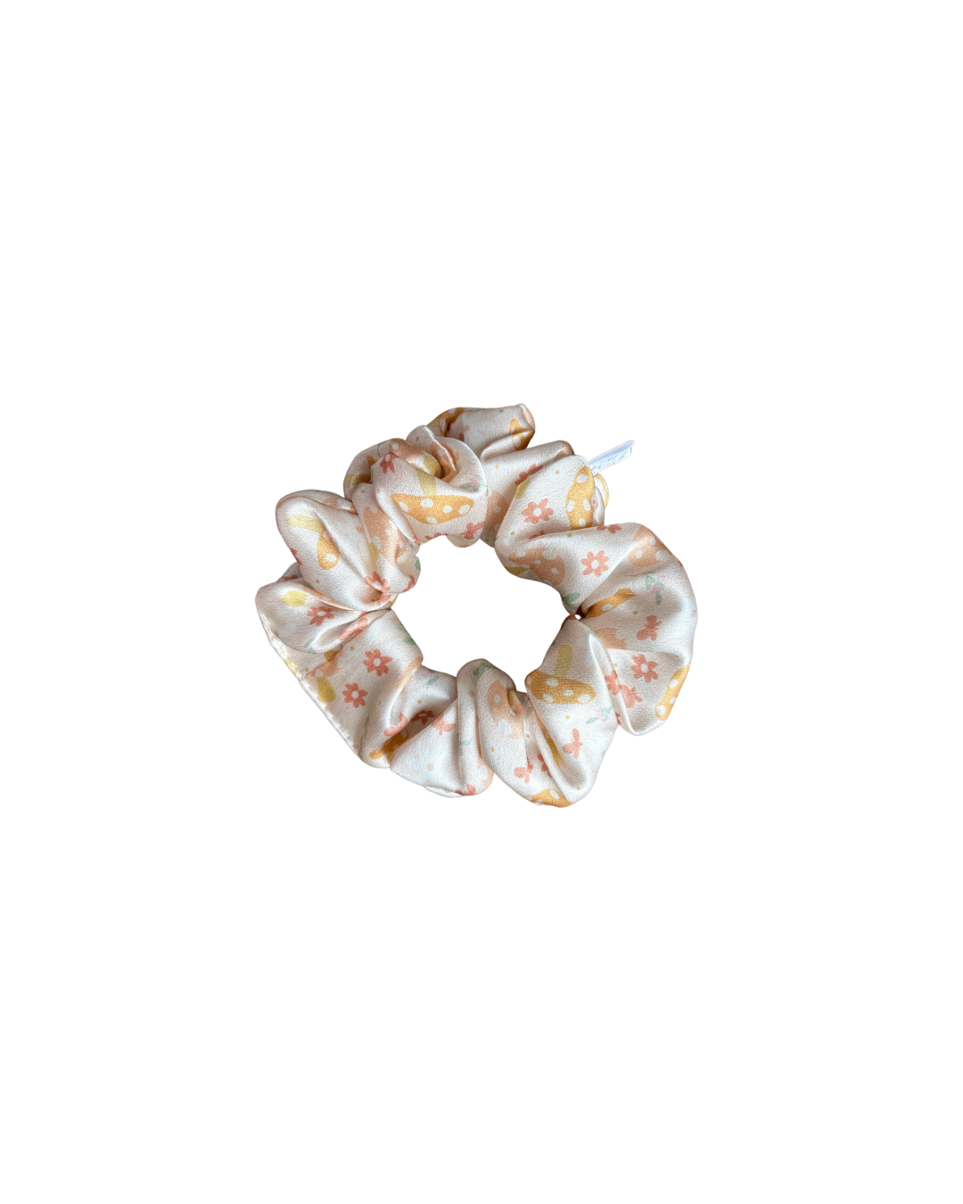 Mushroom Meadow Mulberry Silk Scrunchie