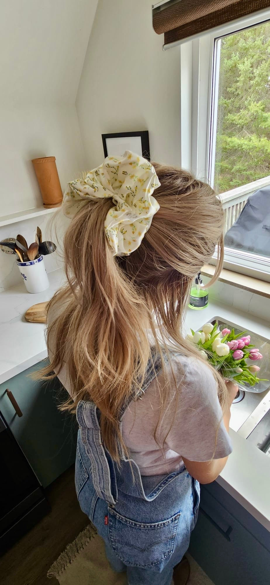 Bumble Bloom Mulberry Silk Scrunchie