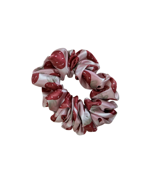 Strawberry Picnic Satin Scrunchie