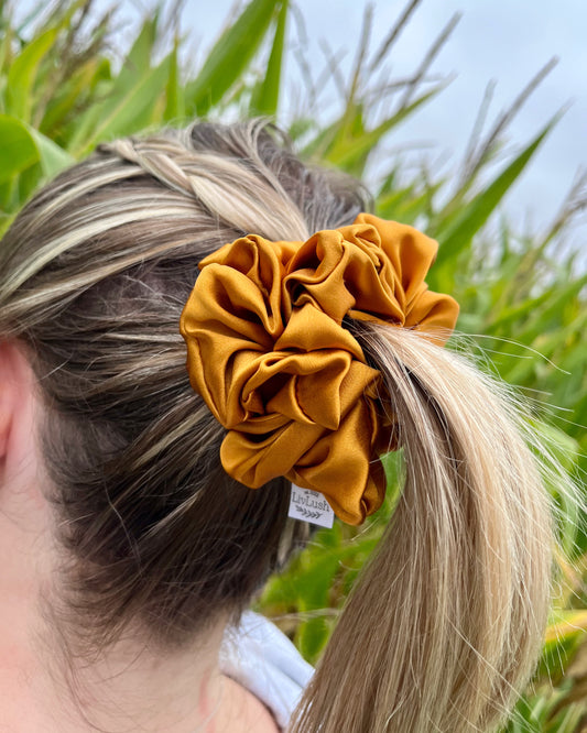 Pumpkin Spice Mulberry Silk Scrunchie