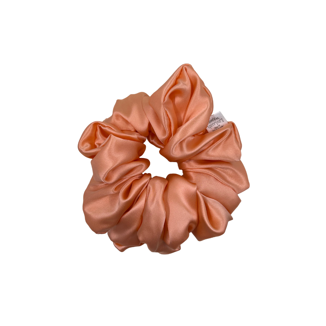 Fuzzy Peach Mulberry Silk Scrunchie