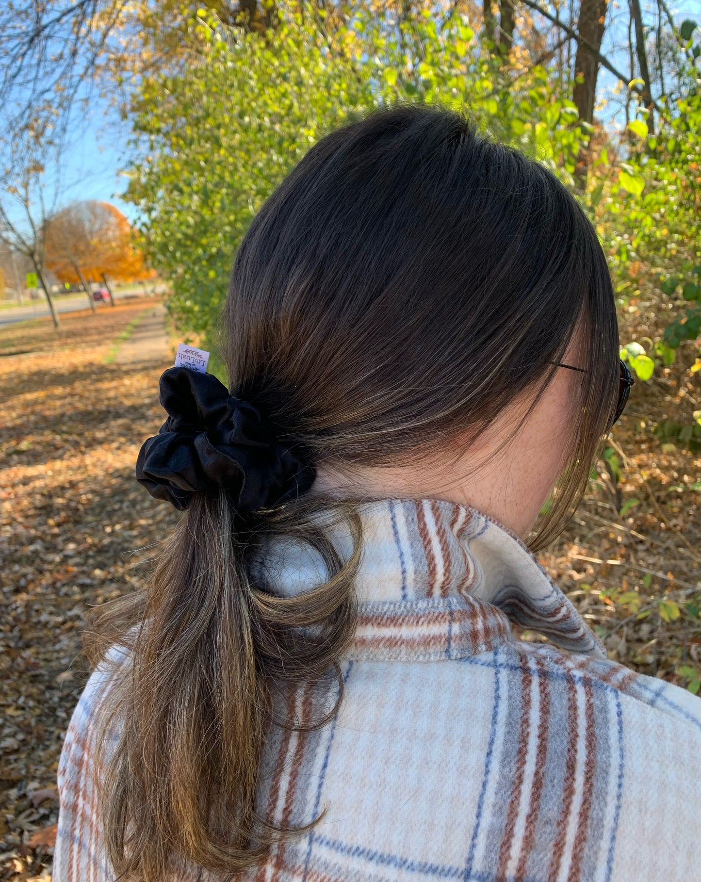 Midnight Mulberry Silk Scrunchie
