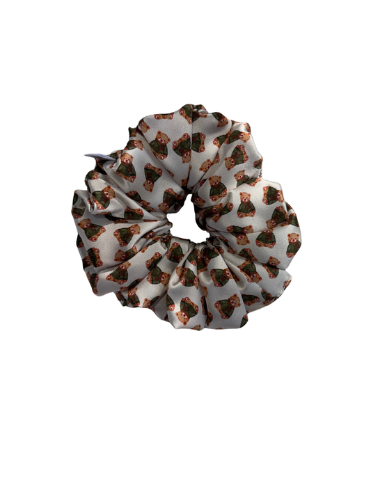 Autumn Teddy Mulberry Silk Scrunchie