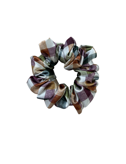 Cozy Cabin Plaid Satin Scrunchie