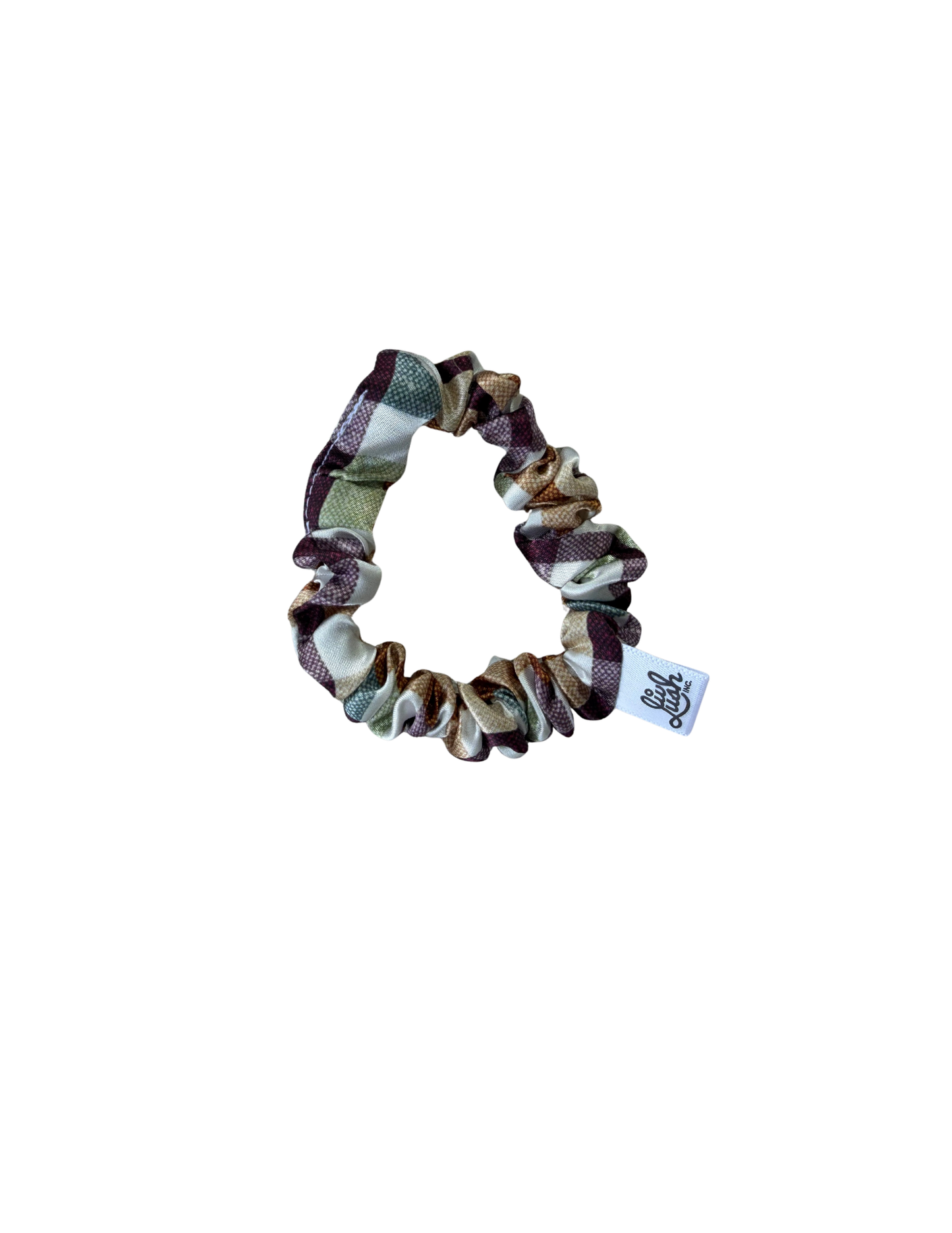 Cozy Cabin Plaid Satin Scrunchie