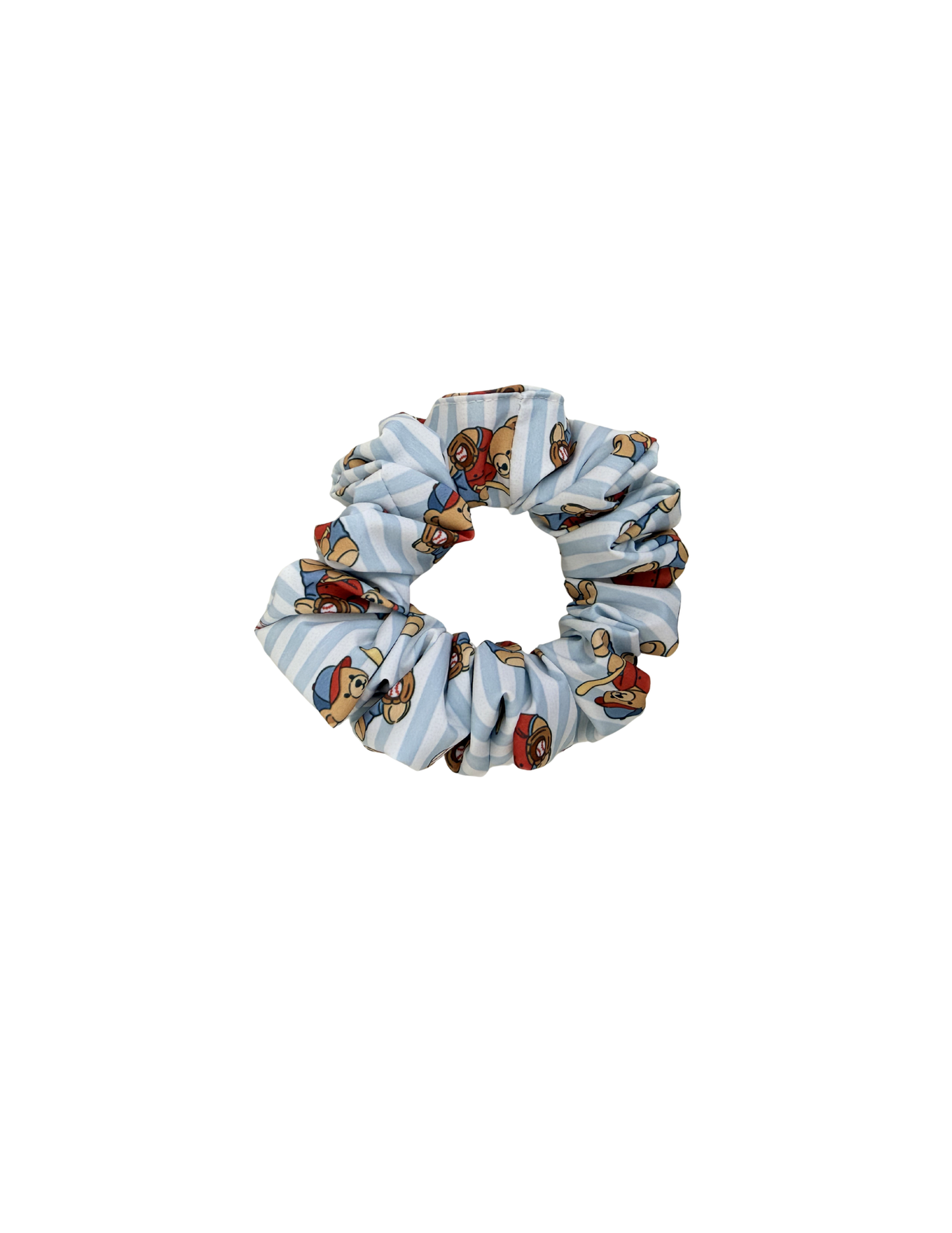 Teddy Bear Baseball Athletic Scrunchie
