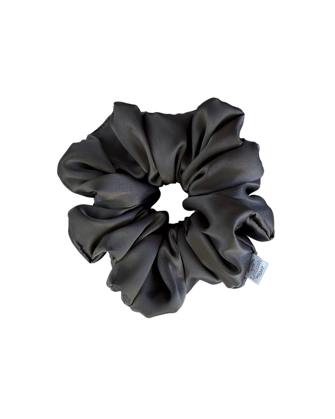 steel mulberry silk scrunchie