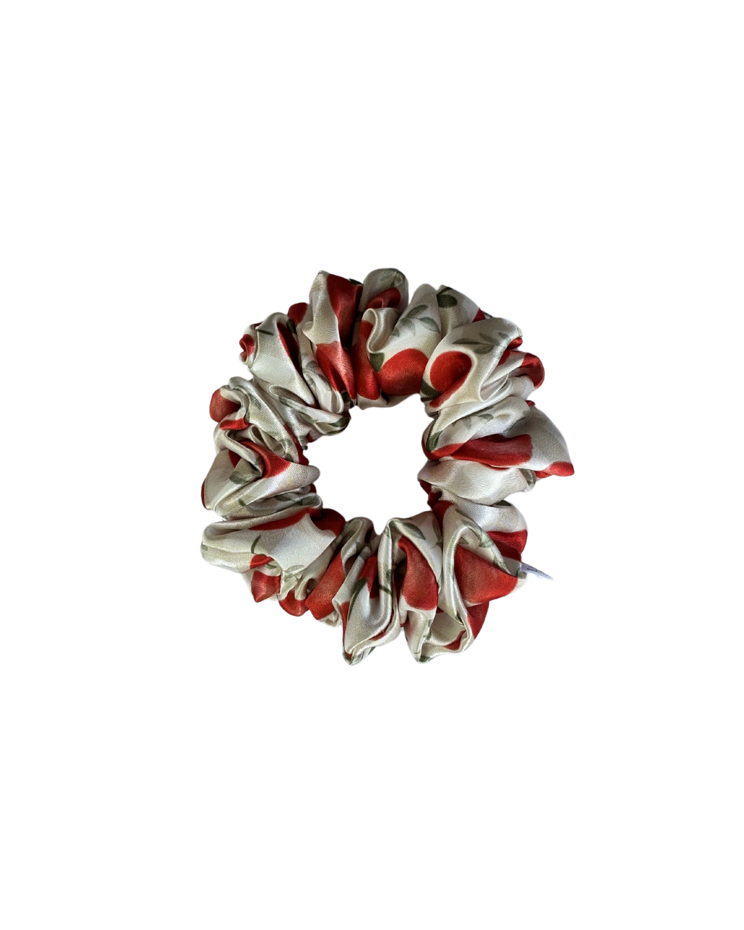 candy apple satin scrunchie