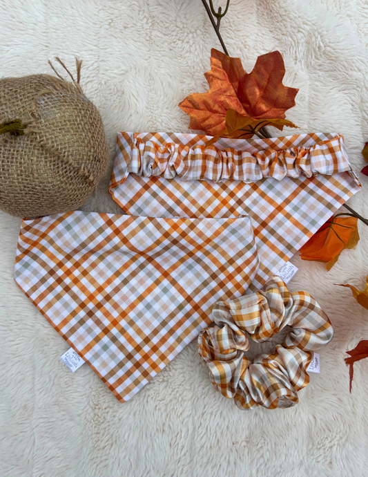 Pecan Plaid Dog Scruffie