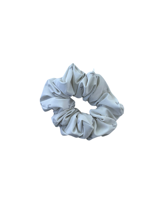 cloud white athletic scrunchie