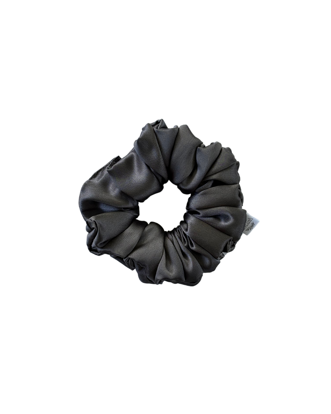 steel mulberry silk scrunchie