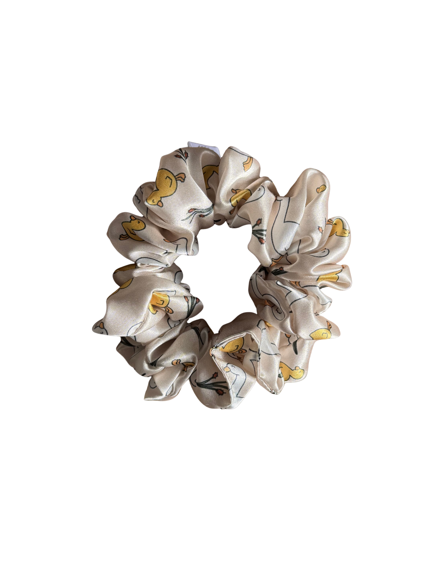 Spring Goose Satin Scrunchie