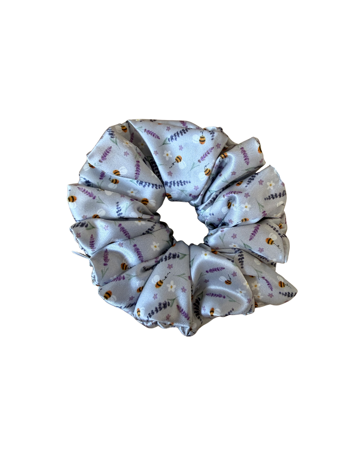 Lavender Buzz Mulberry Silk Scrunchie