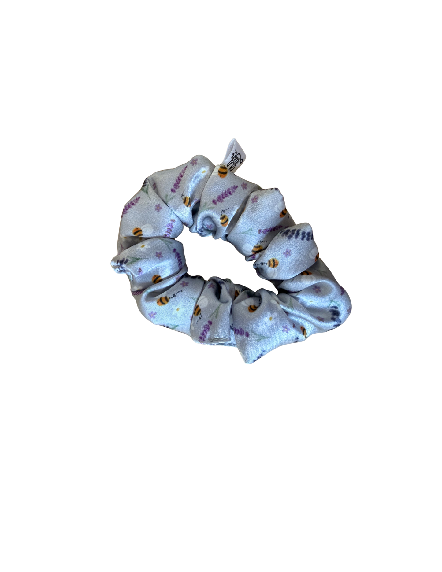 Lavender Buzz Mulberry Silk Scrunchie