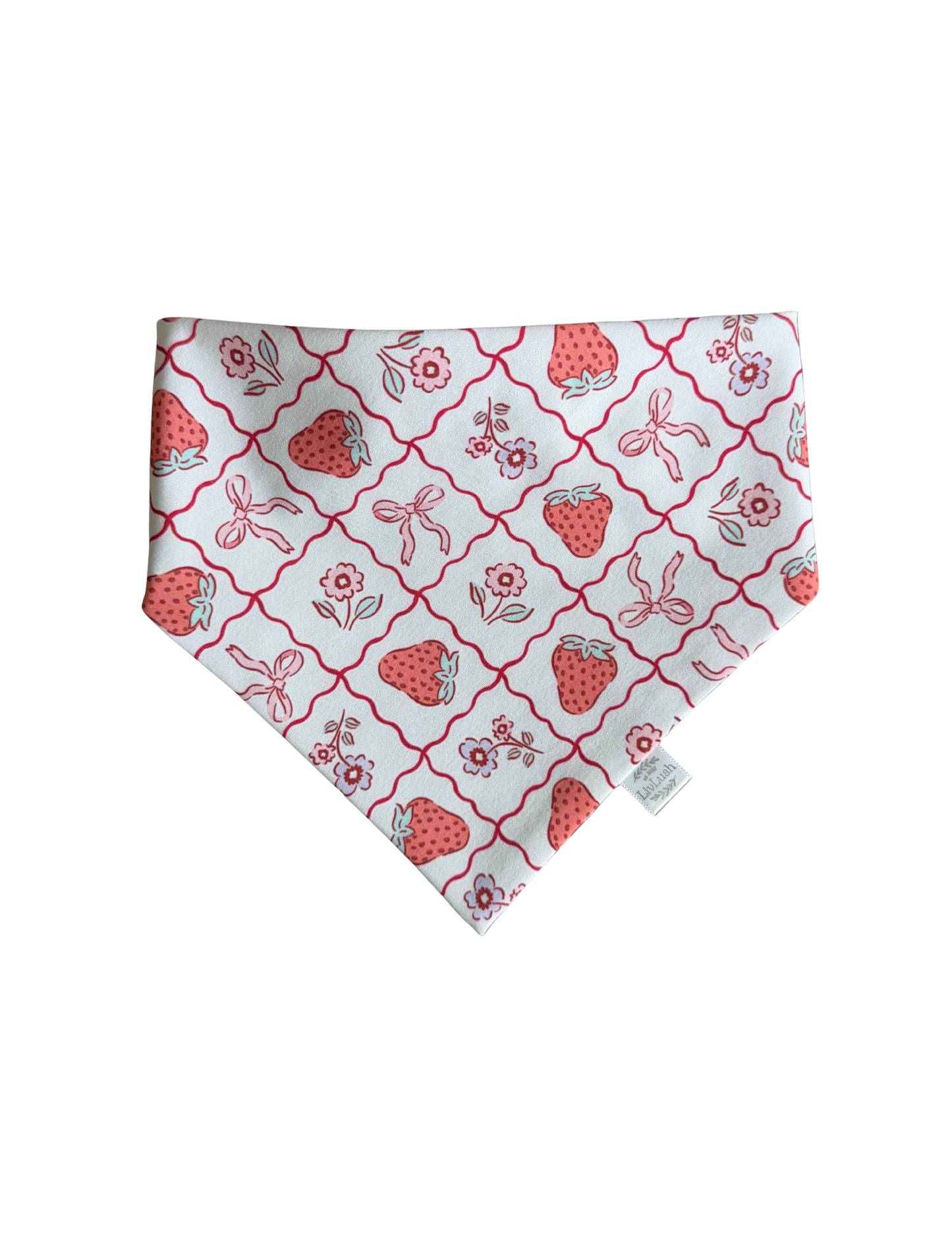 Strawberry and Bows Dog Scruffie