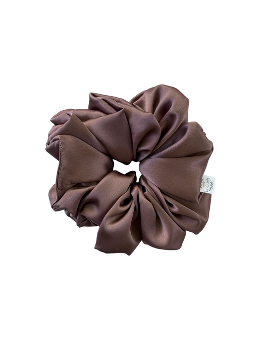 mocha berry mulberry silk scrunchie