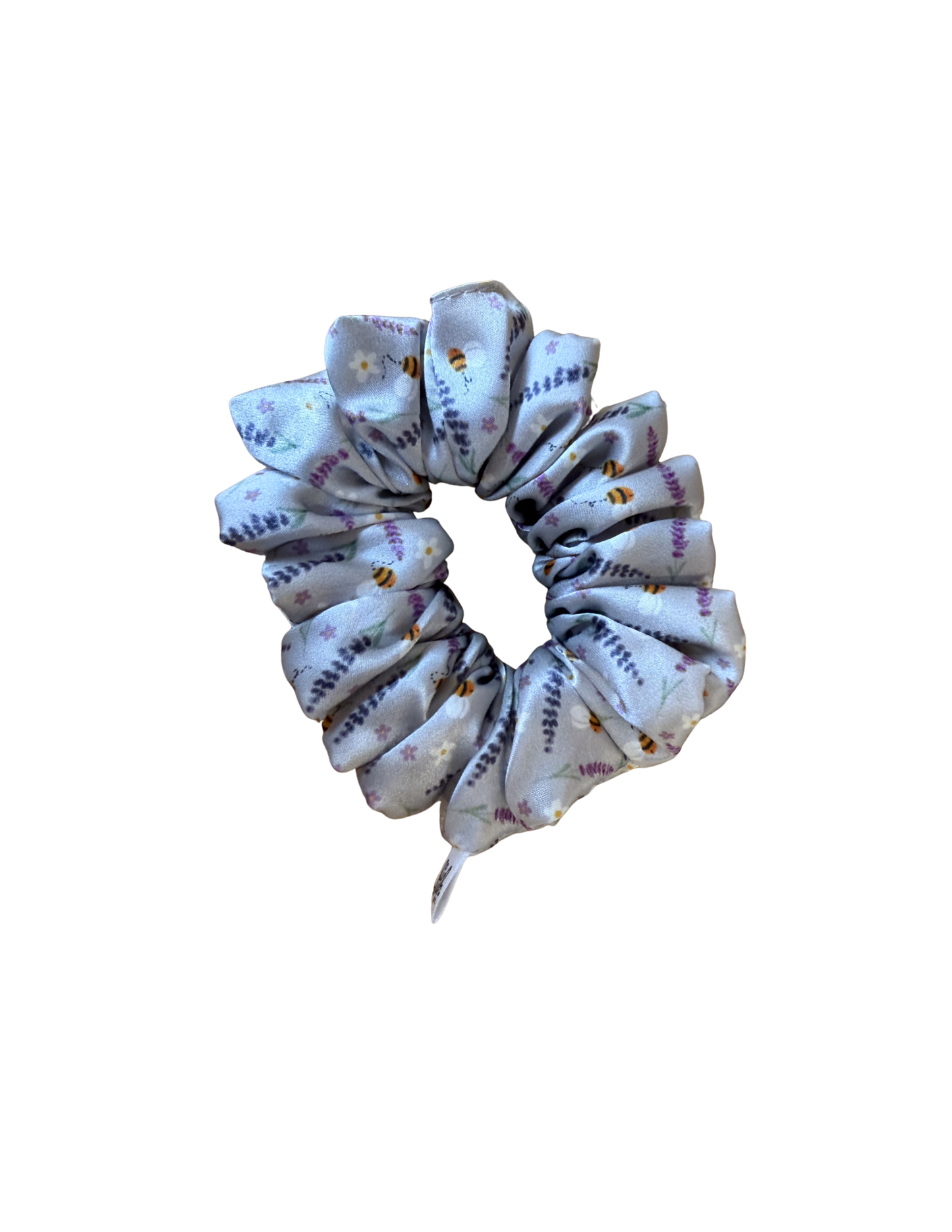 Lavender Buzz Mulberry Silk Scrunchie