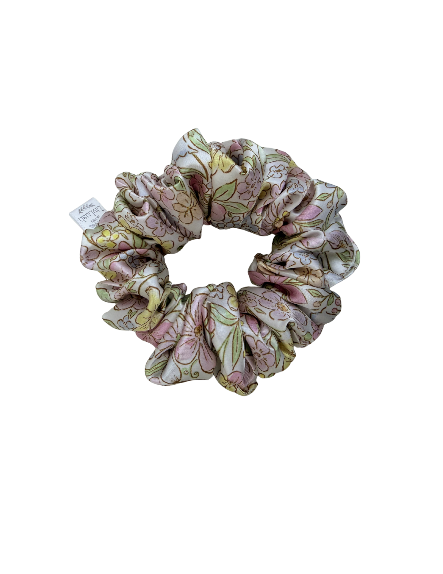Pastel Bloom Satin Scrunchie
