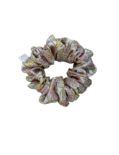 Pastel Bloom Satin Scrunchie