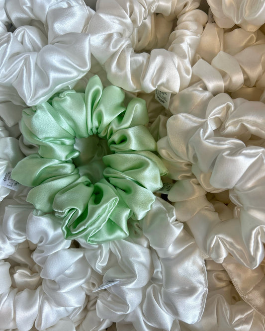 Honey Dew Mulberry Silk Scrunchie