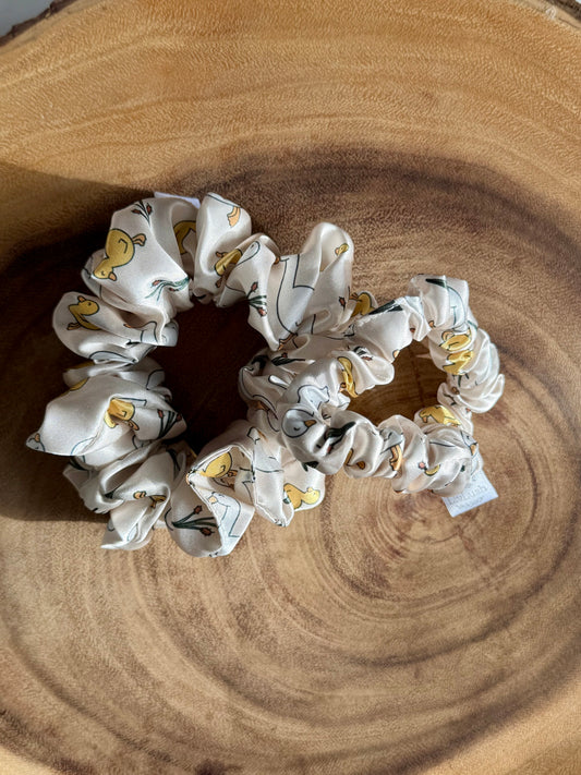 Spring Goose Satin Scrunchie