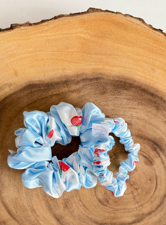 Cheery Cherry Satin Scrunchie