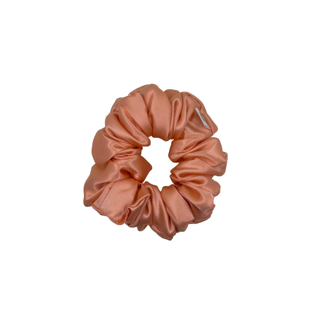 Fuzzy Peach Mulberry Silk Scrunchie