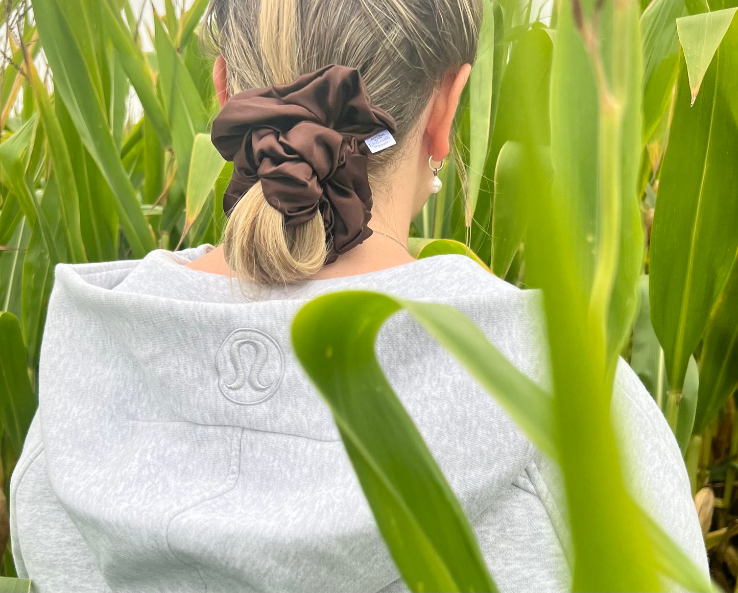 espresso mulberry silk scrunchie