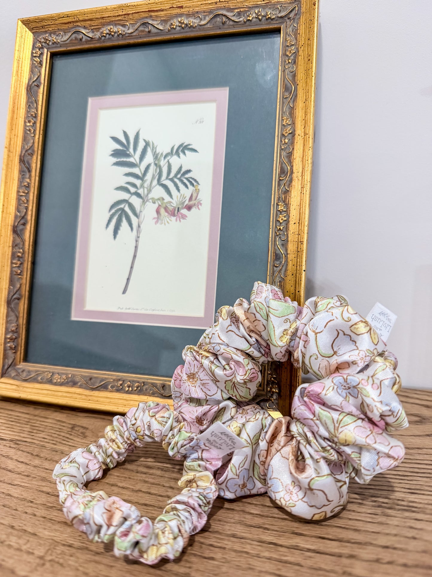 Pastel Bloom Satin Scrunchie