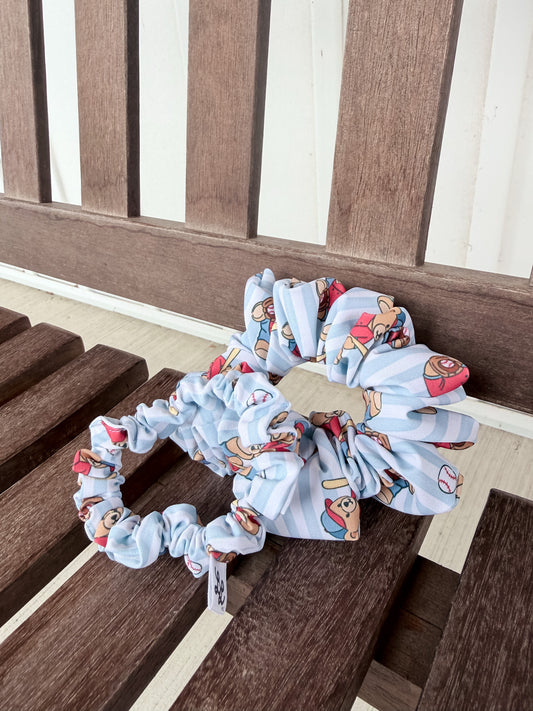 Teddy Bear Baseball Athletic Scrunchie