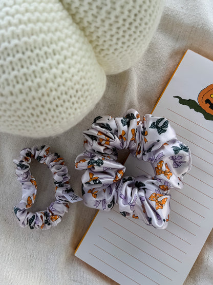 Spooky Bow Satin Scrunchie