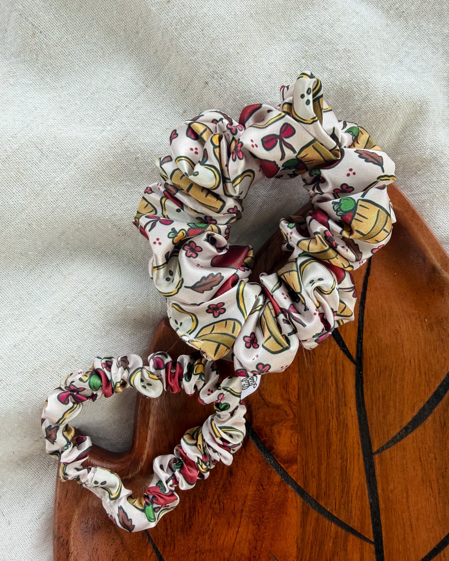 Apple Harvest Satin Scrunchie