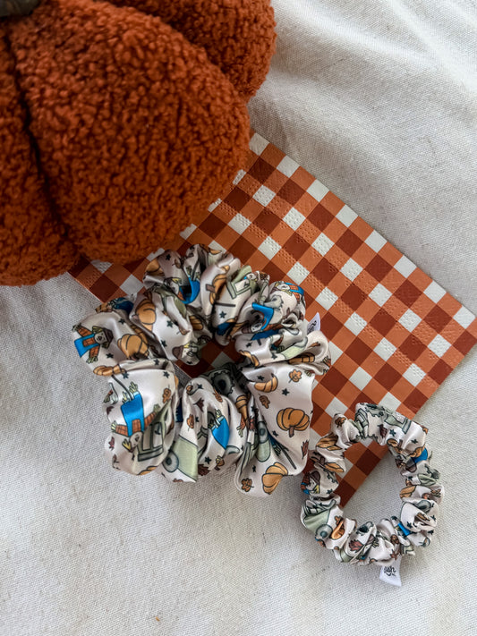 Scarecrow Season Satin Scrunchie