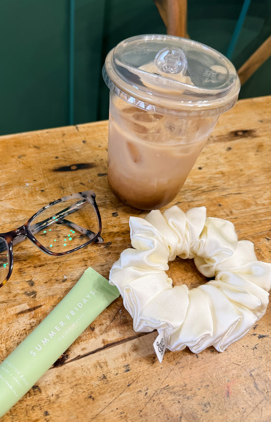 Coconut Mulberry Silk Scrunchie