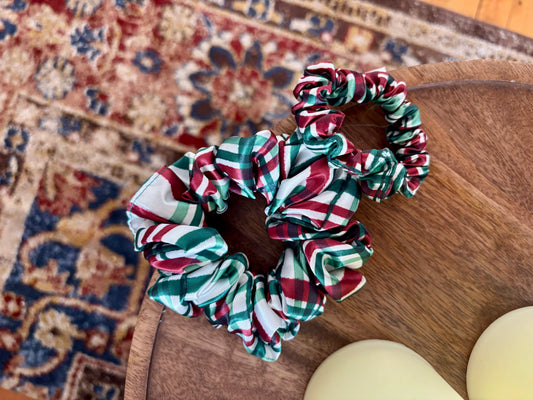 Perfect Plaid Satin Scrunchie