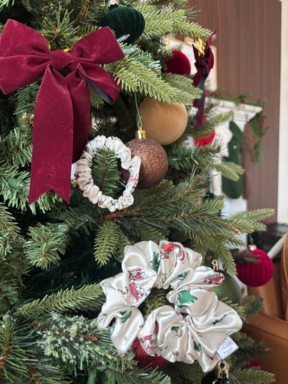 Traditional Christmas Satin Scrunchie