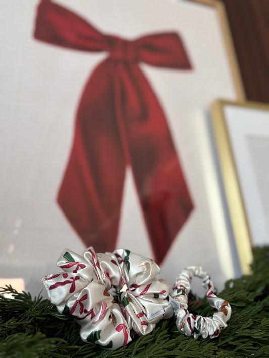 Beautiful Bow Satin Scrunchie