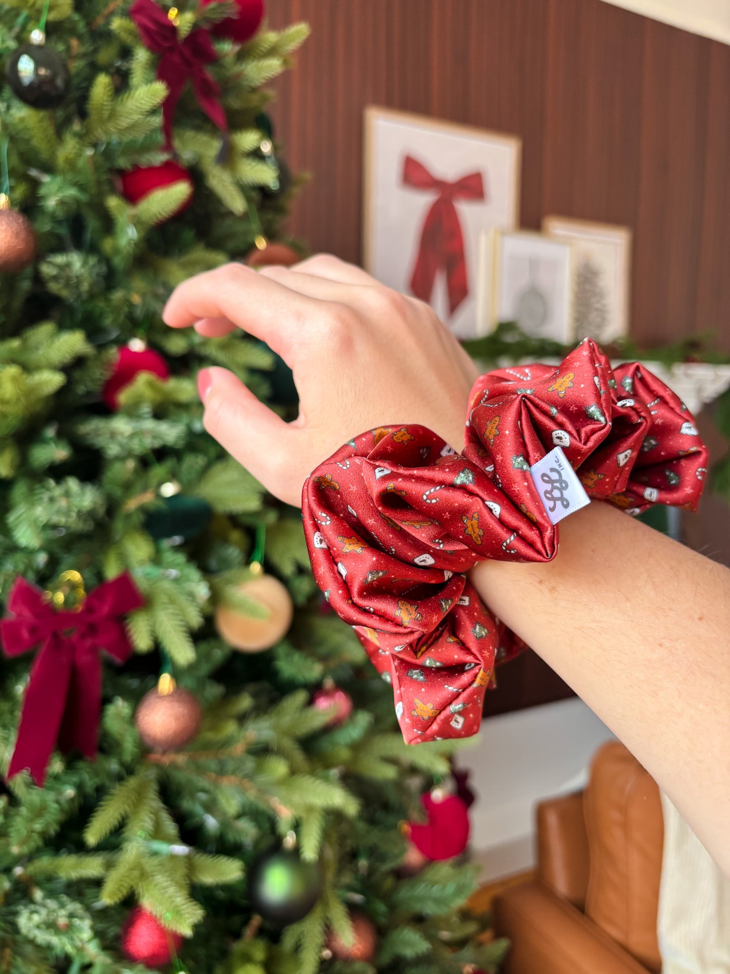 Winter Doodles Mulberry Silk Scrunchie