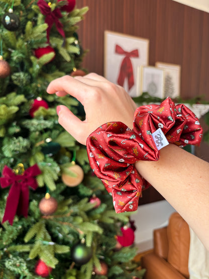 Winter Doodles Mulberry Silk Scrunchie