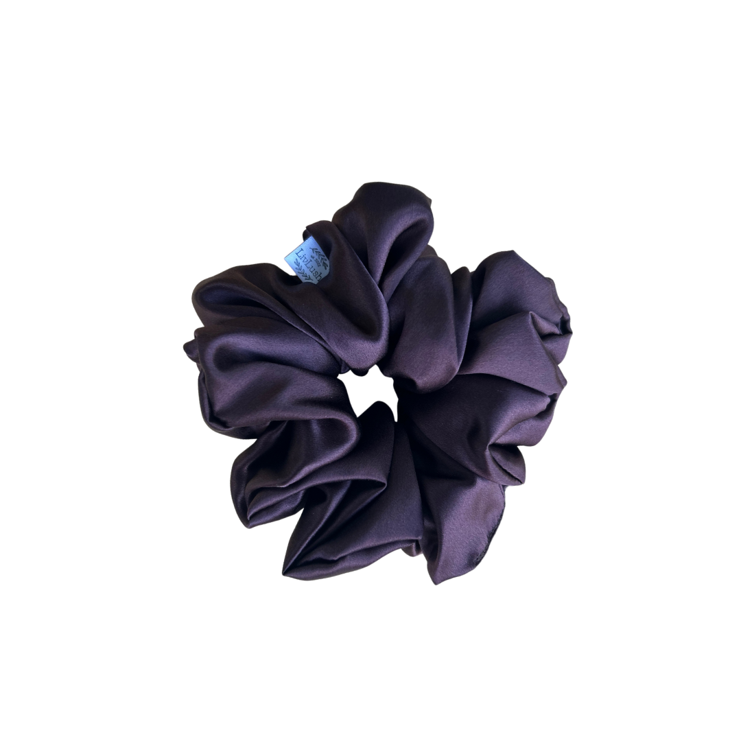 espresso mulberry silk scrunchie