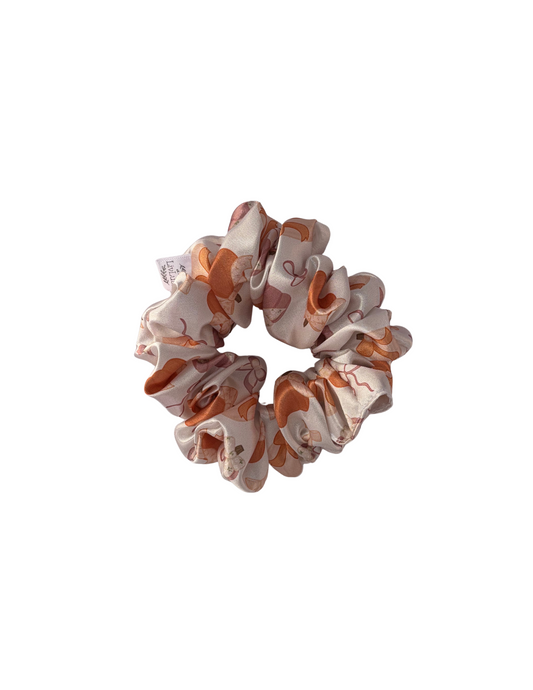 Coquette Bow Pumpkin Satin Scrunchie