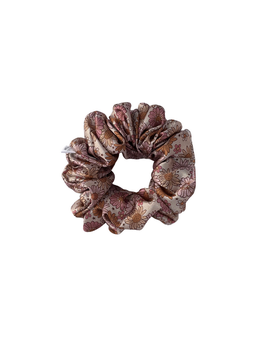 Fall Blossom Satin Scrunchie